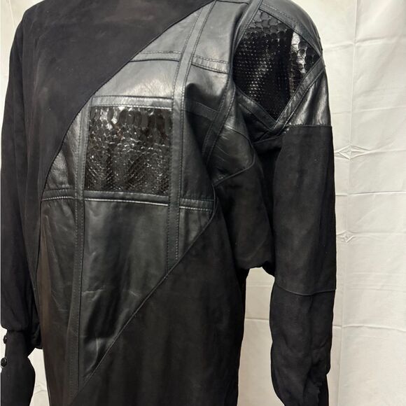 Dominic Bellissimo Vintage Suede Long Sleeve Dress Black - Picture 3 of 9